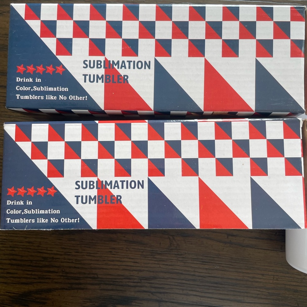 Amazon Sublimation Tumbler Boxes - Red, Blue & White